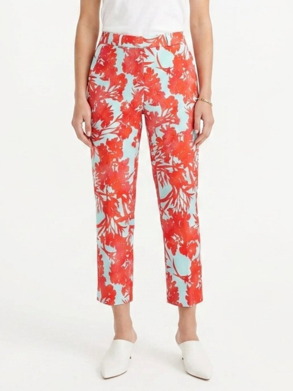 Banana Republic Avery Mid Rise Straight Leg Cropped Floral Pant- Sz. 0P